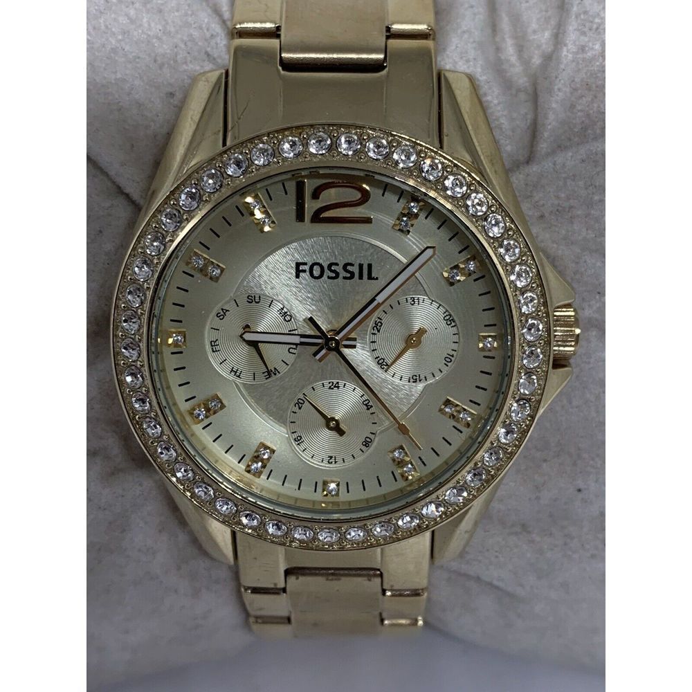 Fossil Es3203 Women's Stainless Steel Analog Champagne Dial Wrist Watch Aa483